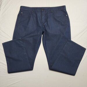 Perry Ellis Mens Jeans 38x30 Thin Lightweight Straight Leg Navy Blue